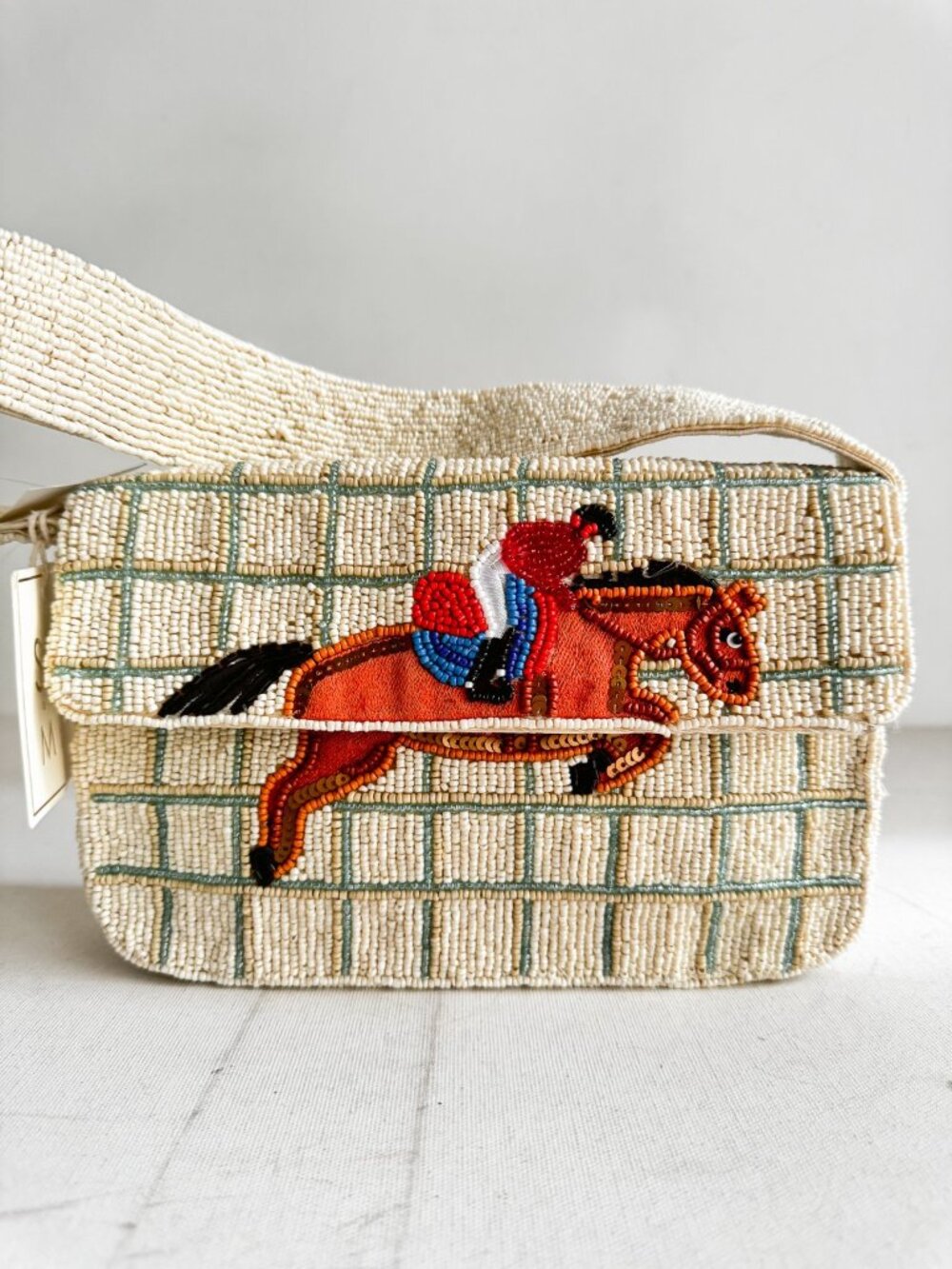 Sol and Mer Equestrian Horse Riding Theme Beaded Bag - Picture 4 of 7